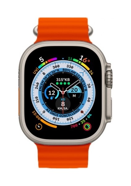 Tüm Watch Modelleriyle Uyumlu Ayarlanabilir Ocean Silikon Turuncu Saat Kordonu 38-40-41MM