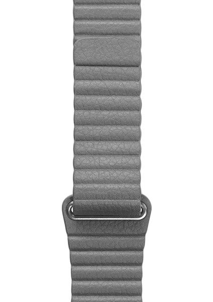 Tüm Watch Modelleriyle Uyumlu Vegan Deri Mıknatıslı Gri Saat Kordonu 38-40-41 mm