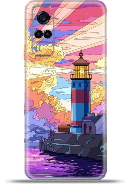 Vivo Y53S Kılıf Esnek Silikon Kamera Koruma 4K Desenli Özel Tasarım - Deniz Feneri