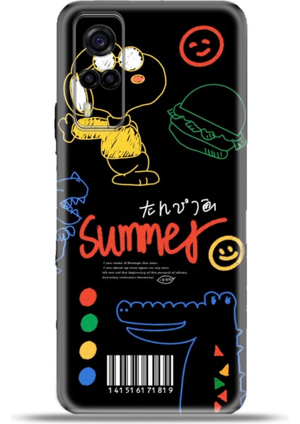 Vivo Y53S Kılıf Esnek Silikon Kamera Koruma 4K Desenli Özel Tasarım - Snoopy
