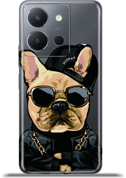Vivo Y36 4g Kılıf Esnek Silikon Kamera Koruma 4K Desenli Özel Tasarım - Rap Pug