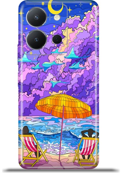 Vivo Y36 4g Kılıf Esnek Silikon Kamera Koruma 4K Desenli Özel Tasarım - Holiday Mood