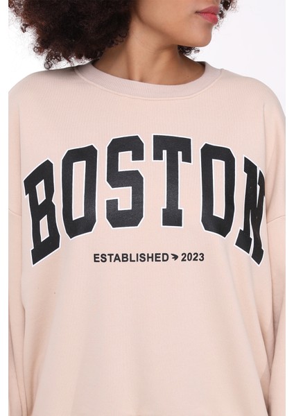 Kadın Bisiklet Yaka Baskılı Sweatshirt indirimleri