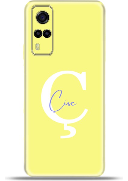 Vivo Y53S Kılıf Silikon Esnek Kamera Koruma Kişiye Özel Isim Harf Zao Sarı - Ç