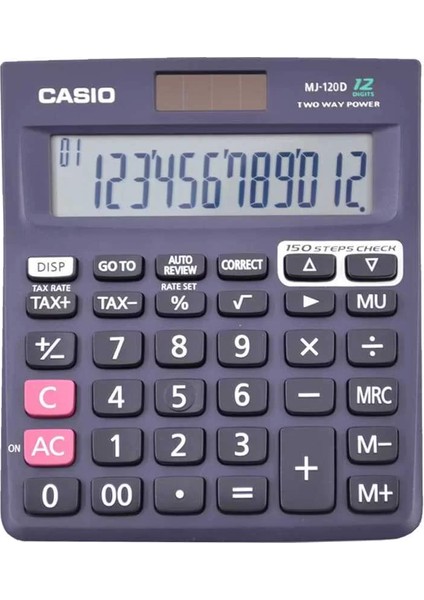 MJ120D Hesap Makinesi 12 Hane 100 Işlem Tekarr Pilli ve Güneş Enerjili