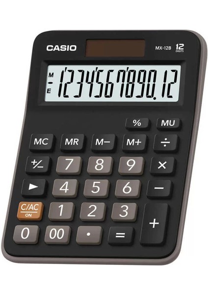 D x -12B Hesap Makinesi 12 Hane Pilli ve Güneş Enerjili