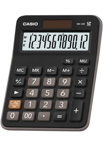 D x -12B Hesap Makinesi 12 Hane Pilli ve Güneş Enerjili