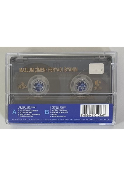 Mazlum Çimen Feryadı Isyanım Kaset (Orjinal Dönem Baskı)