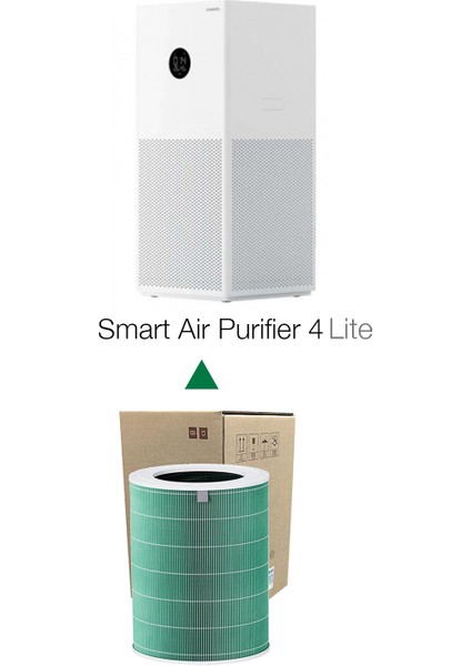 Smart Air Purifier 4 Lite Filtre Akıllı Hava Temizleyici Formaldehit Filtre Yeşil