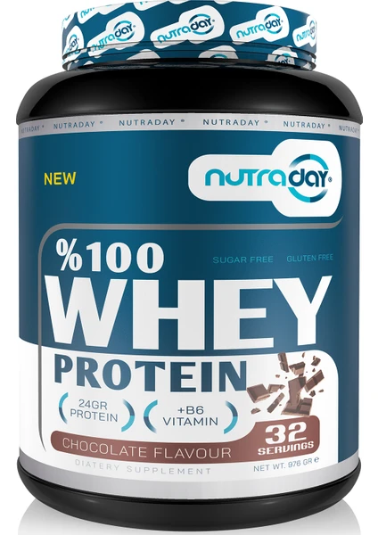 Whey Protein 976 gr Çikolata Aromalı Protein Tozu 24 Gram Protein 32 Servis