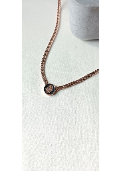 Çelik Kolye Fatma Ana Eli Rose modelleri