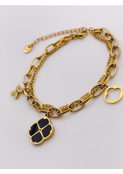 Çelik Bileklik Kombin Bileklik Yonca Bileklik Ikili Gold Bileklik fiyatları