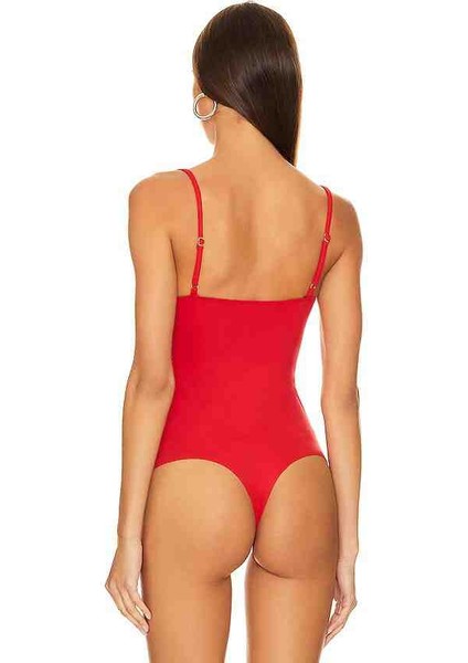 Bykuldesign Kadın Kırmızı Askılı Bodysuit