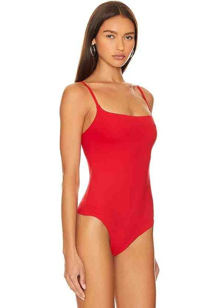 Bykuldesign Kadın Kırmızı Askılı Bodysuit