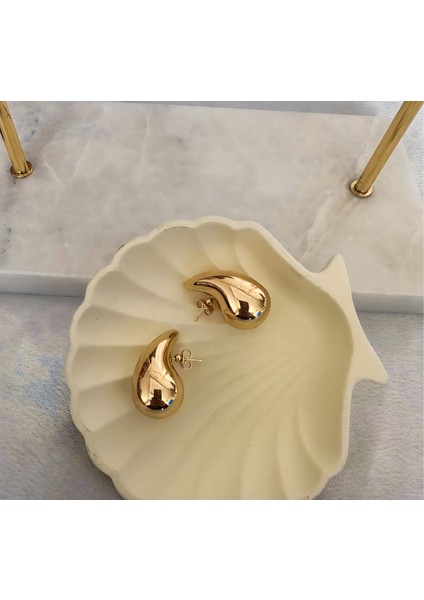 Bottega Model Gold Çelik Damla Küpe fiyatları