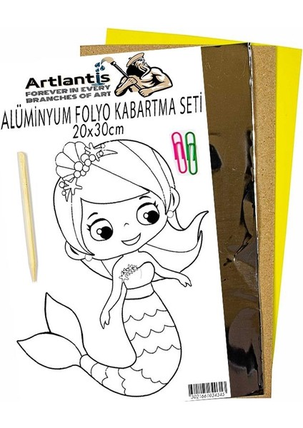 Alüminyum Folyo Kabartma Seti 20 x 30 cm Deney Malzemesi 1 Paket Aliminyum Folyo Seti Kabartma