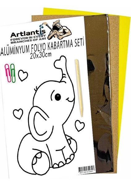 Alüminyum Folyo Kabartma Seti 20 x 30 cm Deney Malzemesi 1 Paket Aliminyum Folyo Seti Kabartma