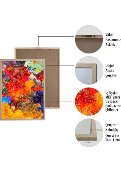 6 Parça Gerçek Ahşap Çerçeveli Tablo Seti modelleri