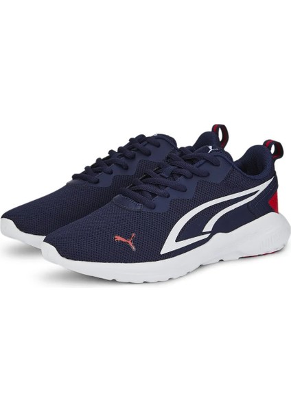 387386-07 Puma All-Day Active Jr Unisex Spor Ayakkabı Peacoat-White-High Risk Red