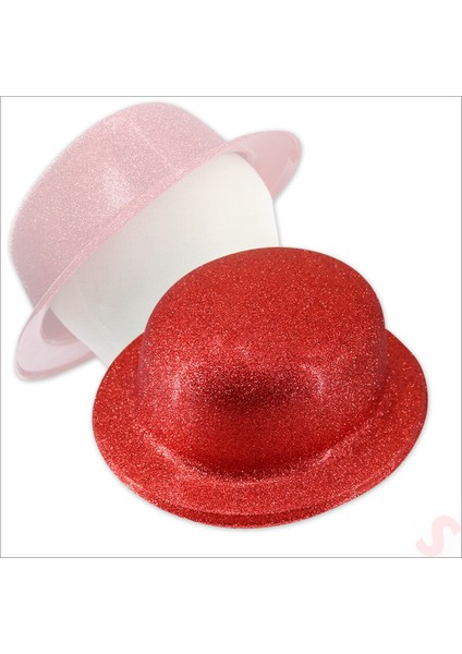 Simli Melon Şapka, 27CM x 7cm x 1 Adet - Kırmızı