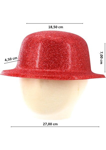 Simli Melon Şapka, 27CM x 7cm x 1 Adet - Kırmızı fiyatları