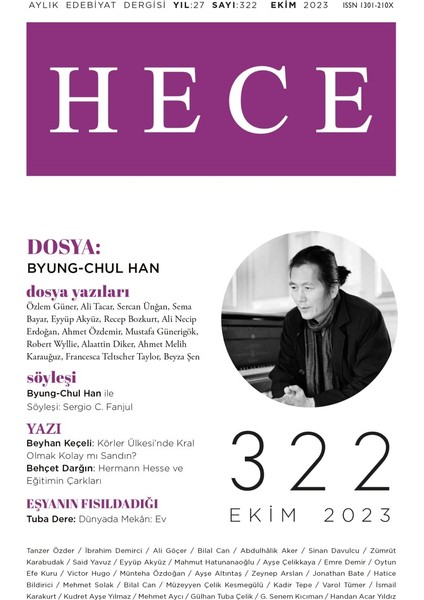 Hece 322. Sayı Ekim 2023