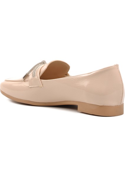 514508 Bej Kadın Loafer Ayakkabı