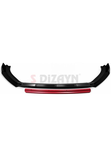 Volkswagen Golf 7,5 Abs Plastik Ön Tampon Alt Lip Kırmızı Ekli 4 Prç. 2018-2020 A+Kalite modelleri