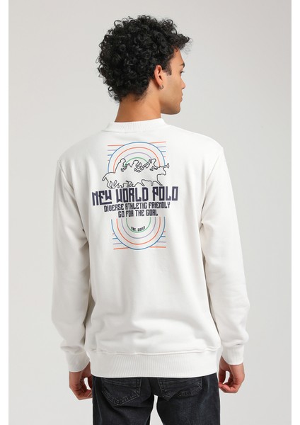 Bisiklet Yaka Ekru Slim Fit Sweatshirt 23FWM60158 fırsatları