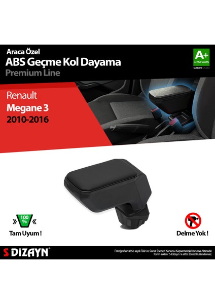 Renault Megane 3 Kol Dayama Kolçak Geçmeli Abs Siyah 2010-2016 A+Kalite