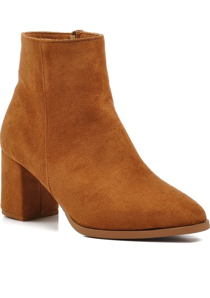 343072 Taba Süet Kadın Topuklu Bot modelleri