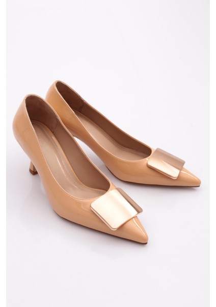 2064-22K Kadin Sivri Burun Düz Metal Toka Kisa Topuklu Ayakkabi fiyatları