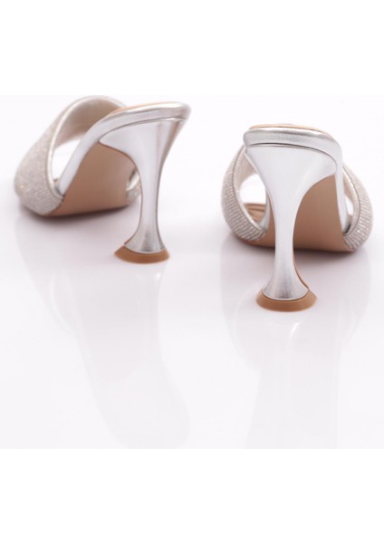 8021 Kadin Silver Taşli Topuklu Terlik modelleri