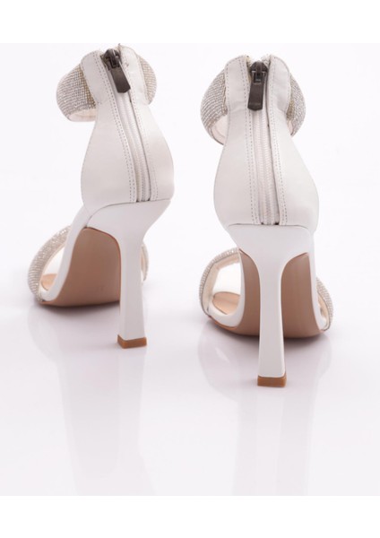 8044KADIN Silver Taşli Bilekten Bağli Topuklu Sandalet modelleri