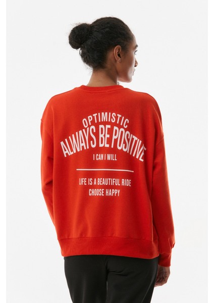 Yazılı Bisiklet Yaka Sweatshirt fırsatları