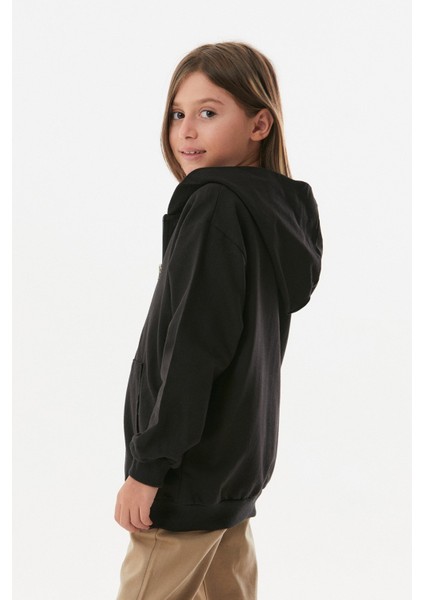 Basic Fermuarlı Unisex Çocuk Sweatshirt