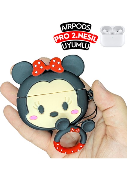 Pro 2. Nesil Uyumlu Minnie Mouse Figürlü Koruyucu ve Darbe Emici Silikon Kulaklık Kılıfı fiyatları