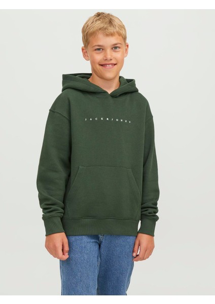 Jack & Jones Logo Baskili Kapüsonlu Sweatshirt - Çocuk