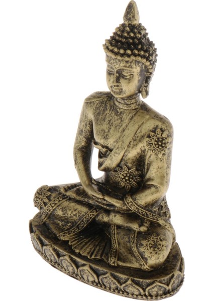 Kumtaşı Oturan Buda Figürü Heykeli Fengshui Dekorasyon Bronz Küçük (Yurt Dışından)