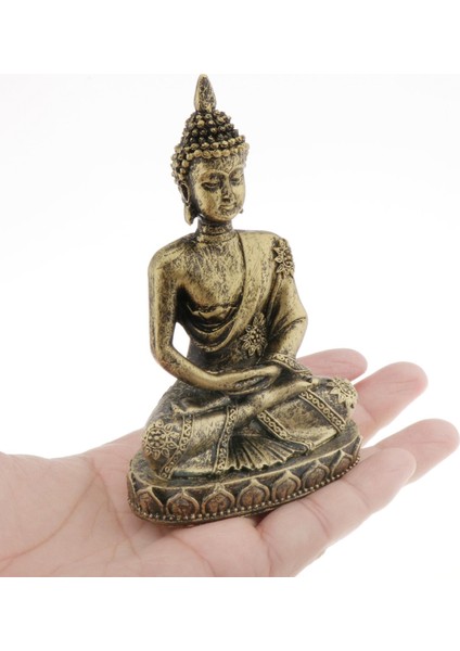 Kumtaşı Oturan Buda Figürü Heykeli Fengshui Dekorasyon Bronz Küçük (Yurt Dışından) indirimleri