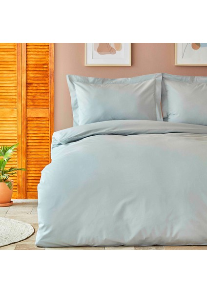 Back To Basic %100 Pamuk King Size Nevresim Takımı Mavi