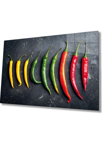 Renkli Biberler Cam Tablo