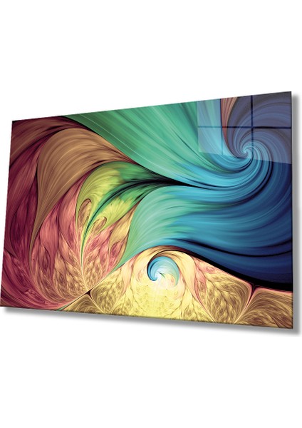 Renkli Soyut Cam Tablo Ev ve Ofis Duvar Dekoru Hediyelik Büyük Tablo Dayanıklı Cam