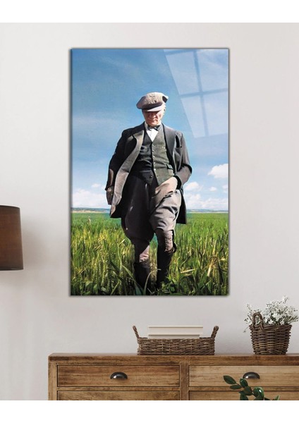 Atatürk Portresi Cam Tablo, Ev ve Ofis Duvar Dekoru, Hediyelik Büyük Temperli 4 mm Cam Tablo fiyatları