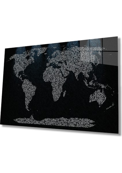 Dünya Haritası 3 Cam Tablo