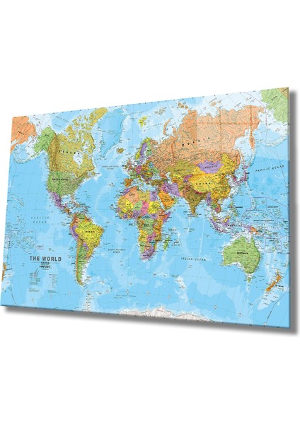Dünya Haritası 13 Cam Tablo