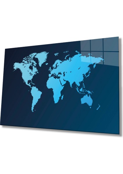 Dünya Haritası 17 Cam Tablo