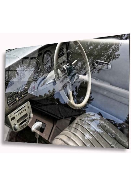 Klasik Araba Cam Tablo 4mm Dayanıklı Temperli Cam