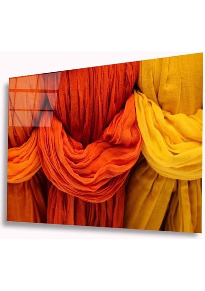 Renkli Perdeler Cam Tablo 4mm Dayanıklı Temperli Cam