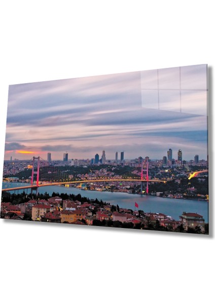 Istanbul Boğazı Manzara 4mm Dayanıklı Cam Tablo Temperli Cam